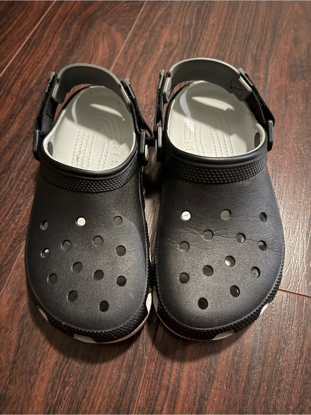 CROCS Kids Black and White Classic Clog Sandals